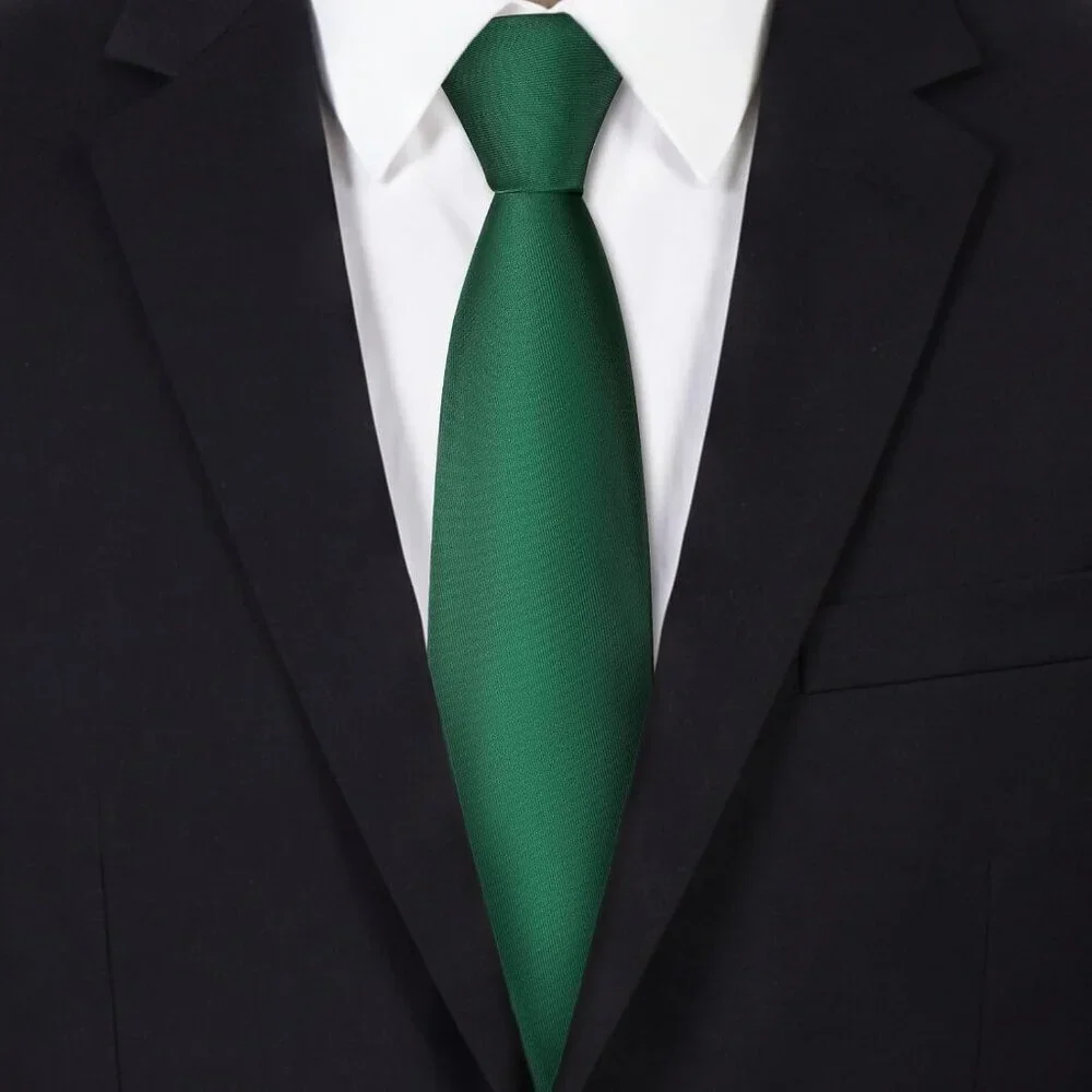 Men's Green Solid Pure Color Formal 3.15